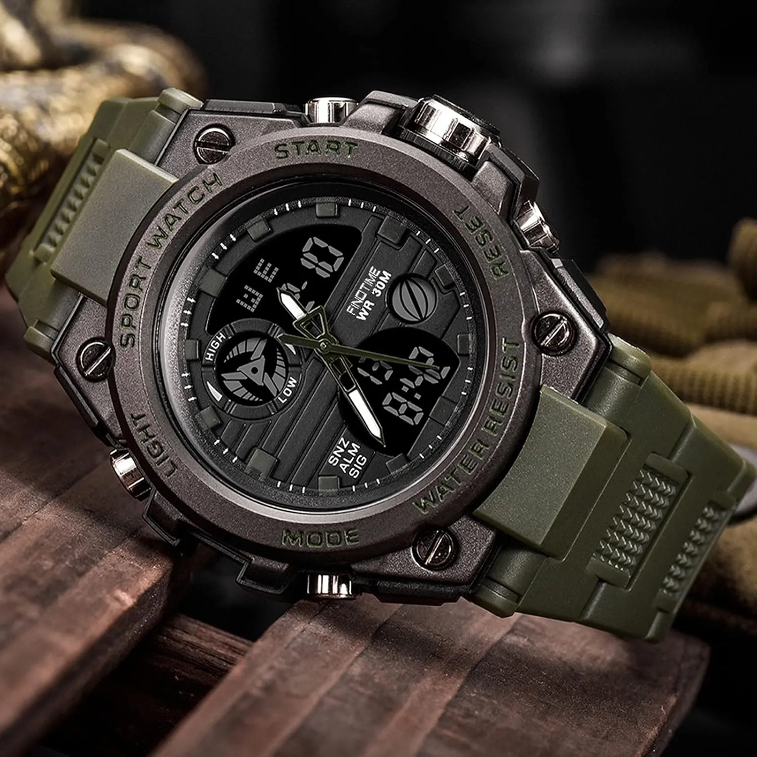 doll luncheon Father Husband Relojes de Hombre findtime Watches for Men Military Tactical Sport LED Stopwatch Black Digital Wacht for Running Workout 