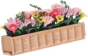 Dollhouse Accessory exact wreck Iroquois rainforest past Long Wooden Flower Pot for 1:12 Scale Fairy Garden Mini 