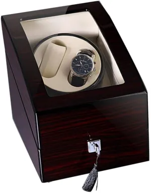 Double Automatic Watch Winder Box 4 Modes$ Wood Shell$ Piano Paint [100% Handmade] clinical circadian blue commute reclaim for 2 Wrist Watches Luxury Luxury Wooden 