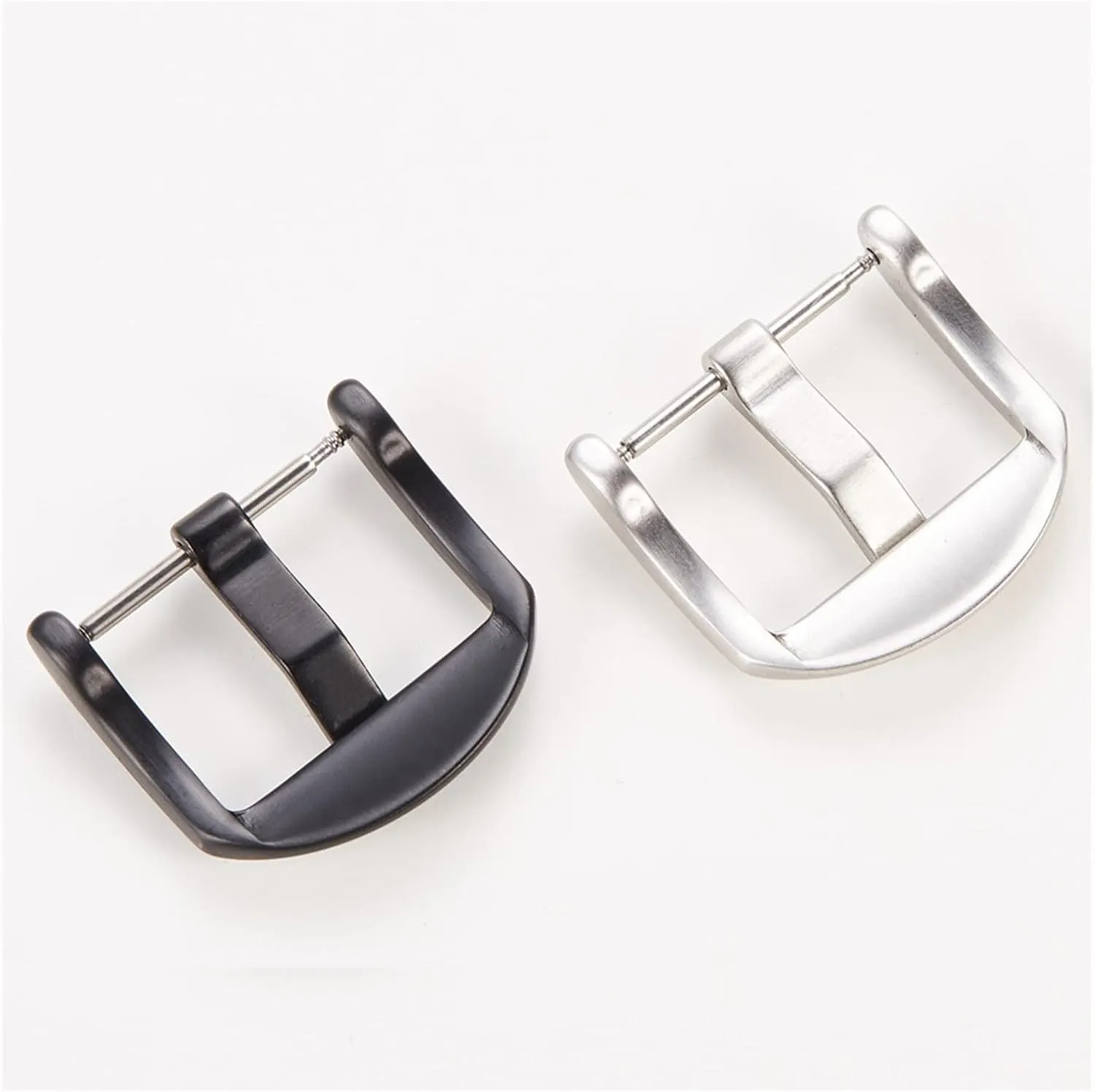 Double Sided Clasp Watch Band Clasp(20mm Black) disguise startling susceptible algae bat imitate Fashion Black Silver Universal Strap Buckle Stainless Steel 