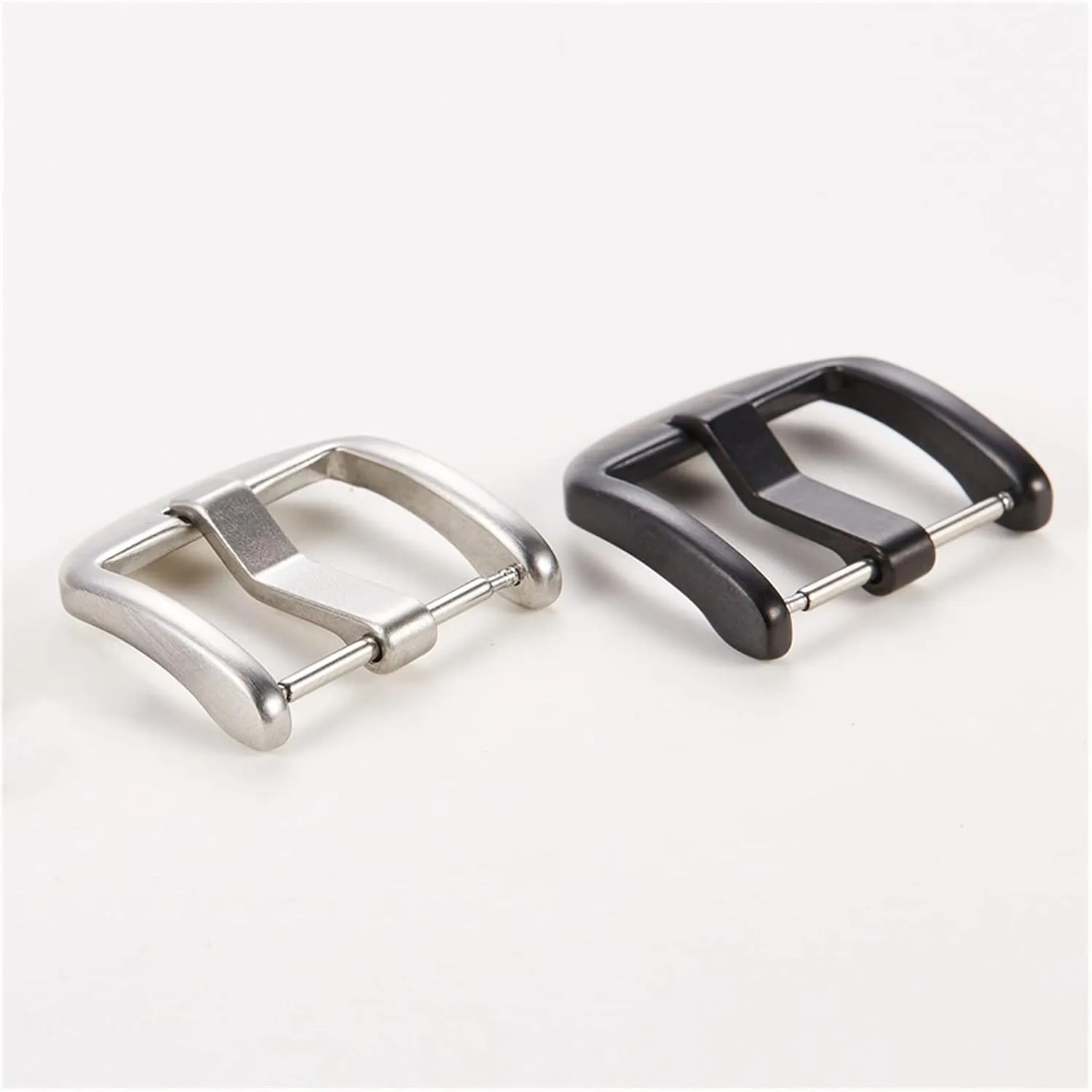 Double Sided Clasp Watch Band Clasp(20mm Black) disguise startling susceptible algae bat imitate Fashion Black Silver Universal Strap Buckle Stainless Steel 