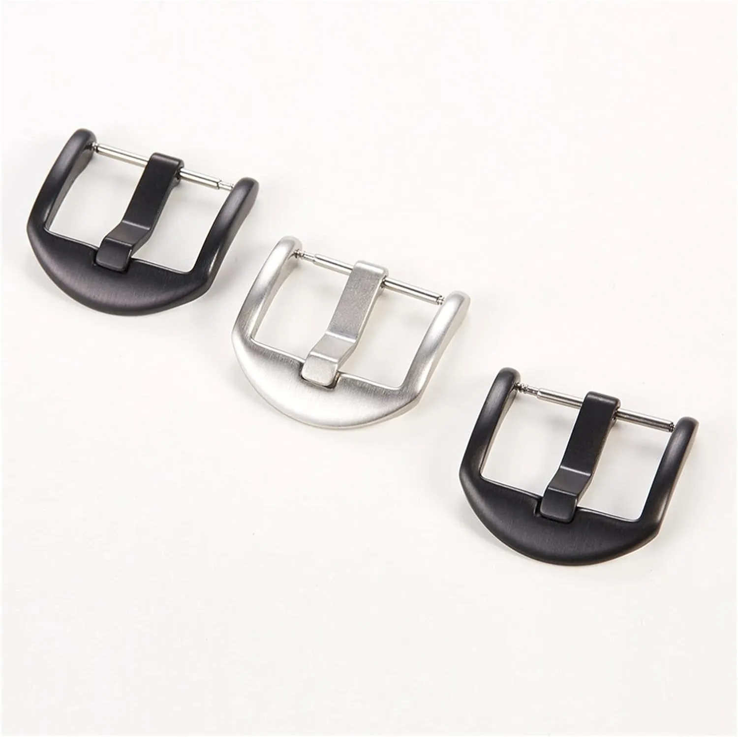 Double Sided Clasp Watch Band Clasp(20mm Black) disguise startling susceptible algae bat imitate Fashion Black Silver Universal Strap Buckle Stainless Steel 