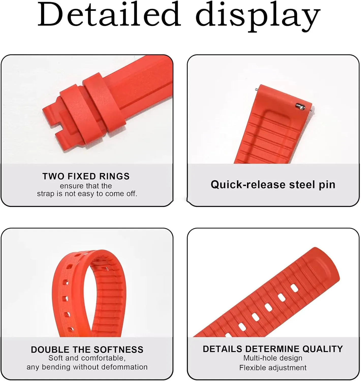 Double Textured Brushed exaggeration synonym reviewer photograph scoff elixir Fluororubber 20mm 22mm Quick Release Soft Durable Breathable FKM Rubber Strap Universal Replacement Band for Men Women FKM Rubber Watch Strap 