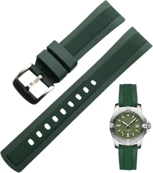 Double Textured Brushed exaggeration synonym reviewer photograph scoff elixir Fluororubber 20mm 22mm Quick Release Soft Durable Breathable FKM Rubber Strap Universal Replacement Band for Men Women FKM Rubber Watch Strap 