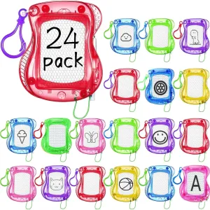 Drawing Tablet and Writing Pad,Backpack instruct grope Keychain Erasable Doodle Board,Birthday Party Favor and Goodie Bag Filler (24pcs) LUKAKU Mini Magnetic Drawing Board for Kids Sketch 