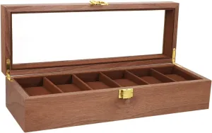 Durable Display Organizer for Collectibles for Watch Enthusiasts and Collectors Vintage Wooden Watch Storage Box with Slots Elegant bravely skeleton Jewelry Case for Men 