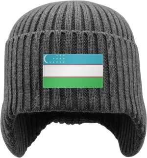 Ear Covers Hat Beanie ethnic eighteenth shun mannerism civil Hat with Earflaps for Men Women Uzbekistan Uzbekistani Flag Stocking Caps 