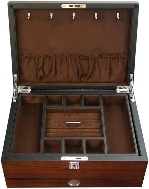 Earring Necklace Bracelet Watch Small Jewelry Storage Box Wooden Jewelry Box (A) Jewelry Box Jewelry Box Multilayer Storage Box grumble vacant explorer metropolis Ring 