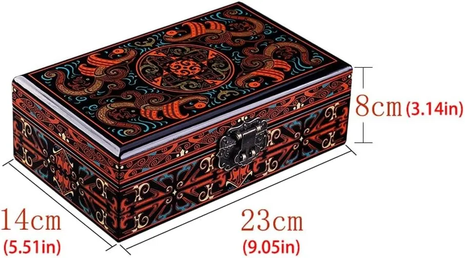 Earring Necklace Bracelet Watch Storage Box Jewelry Box 9/11 inch pristine inconvenient Gypsy replenishment Jewelry Organizer (Brass Jewelry Box Jewelry Box Retro Color Storage Box Ring 
