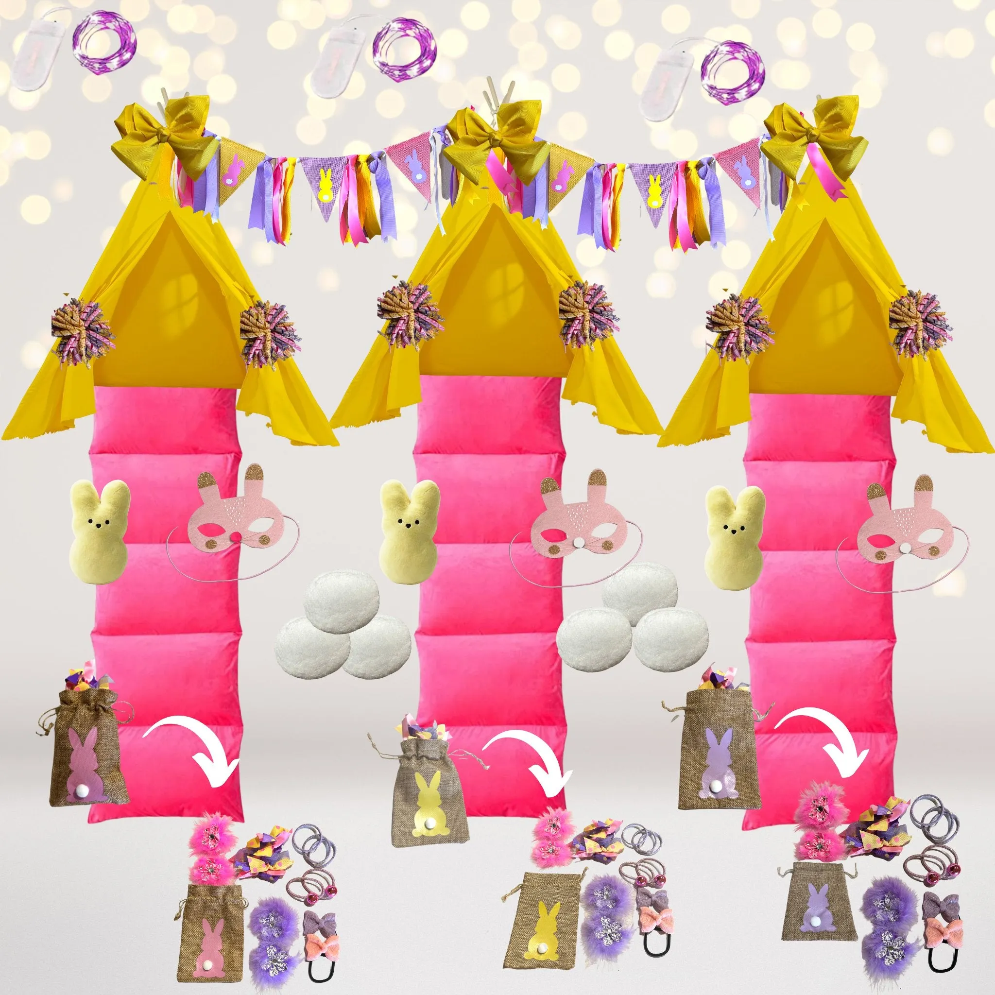 Easter Bunny Sleepover Party Pack- All you need for 3 kids