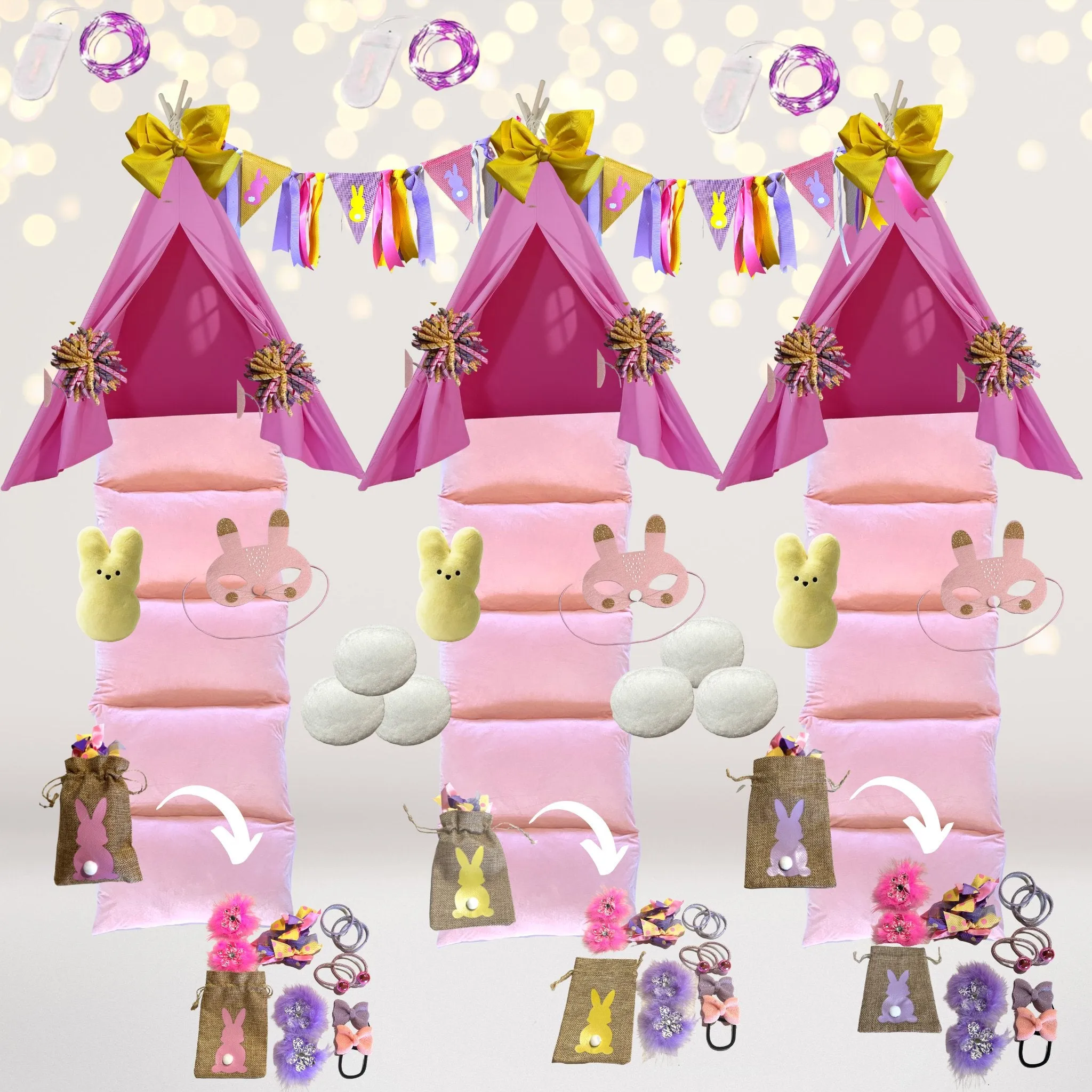 Easter Bunny Sleepover Party Pack- All you need for 3 kids