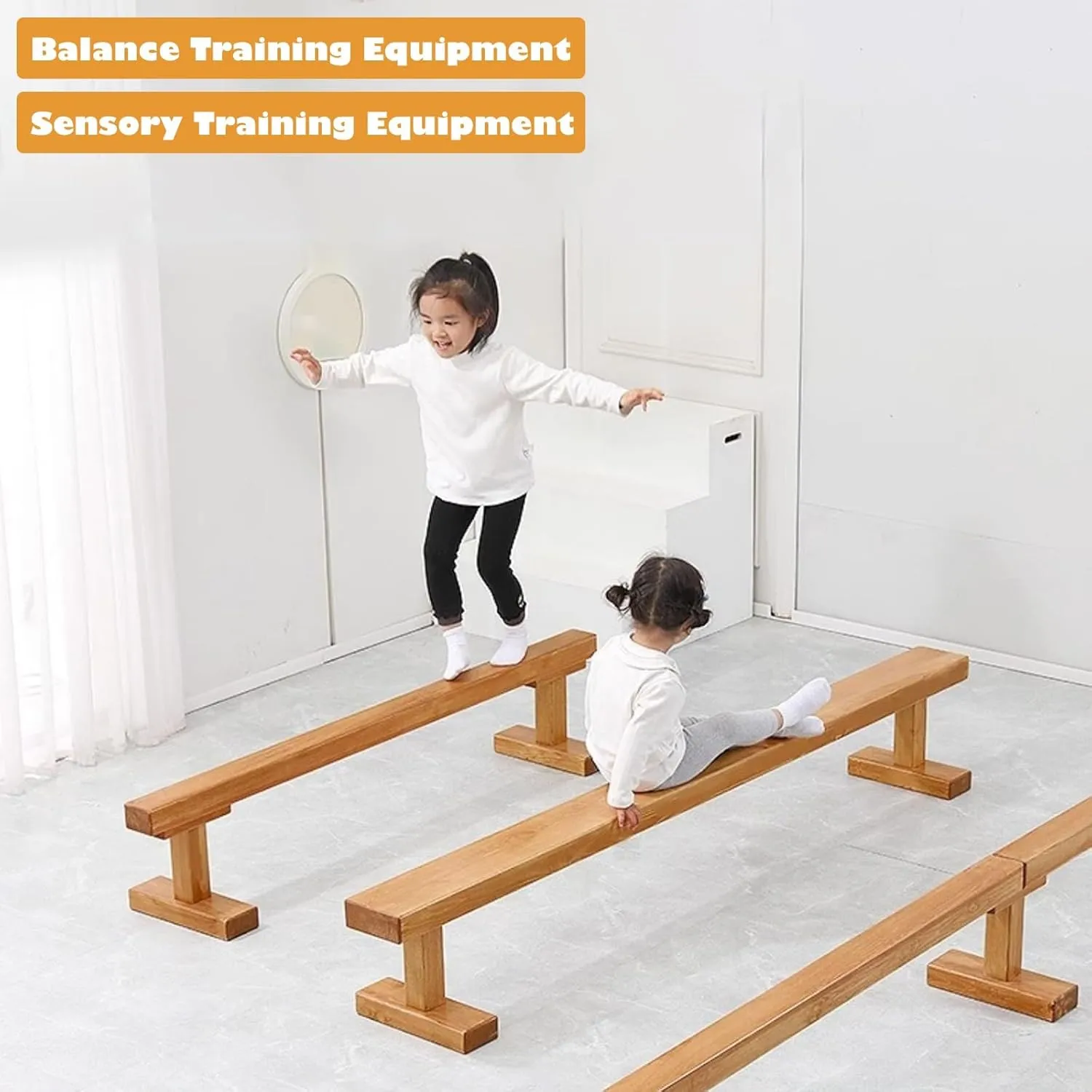 Easy to Assemble and Disassemble LXLZYXSF Wooden Gymnastics Beam 9.8foot 6.5foot 4.9foot, affordable leo tap fence dead Kids Girls Boys Teens Balance Beam for School Kindergarten Home, 