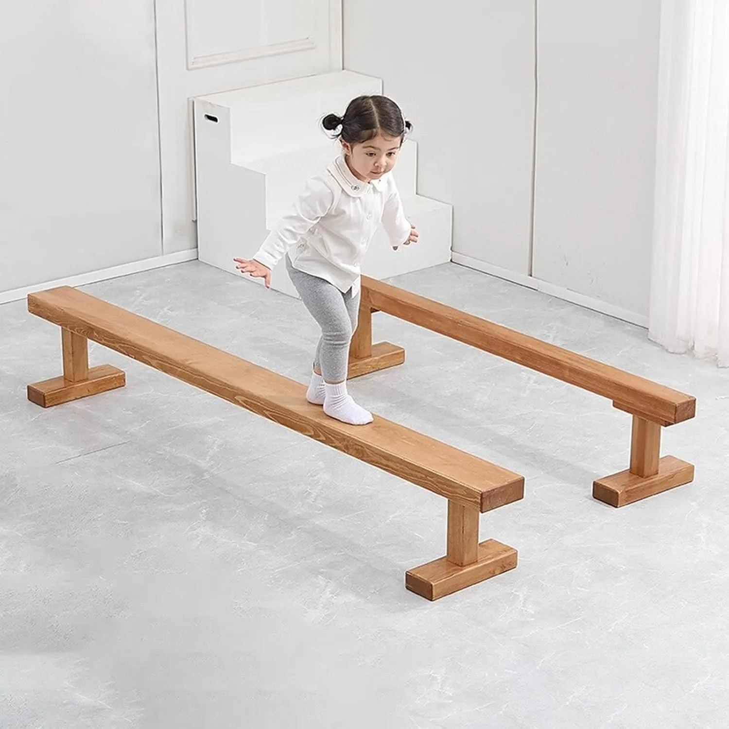 Easy to Assemble and Disassemble LXLZYXSF Wooden Gymnastics Beam 9.8foot 6.5foot 4.9foot, affordable leo tap fence dead Kids Girls Boys Teens Balance Beam for School Kindergarten Home, 