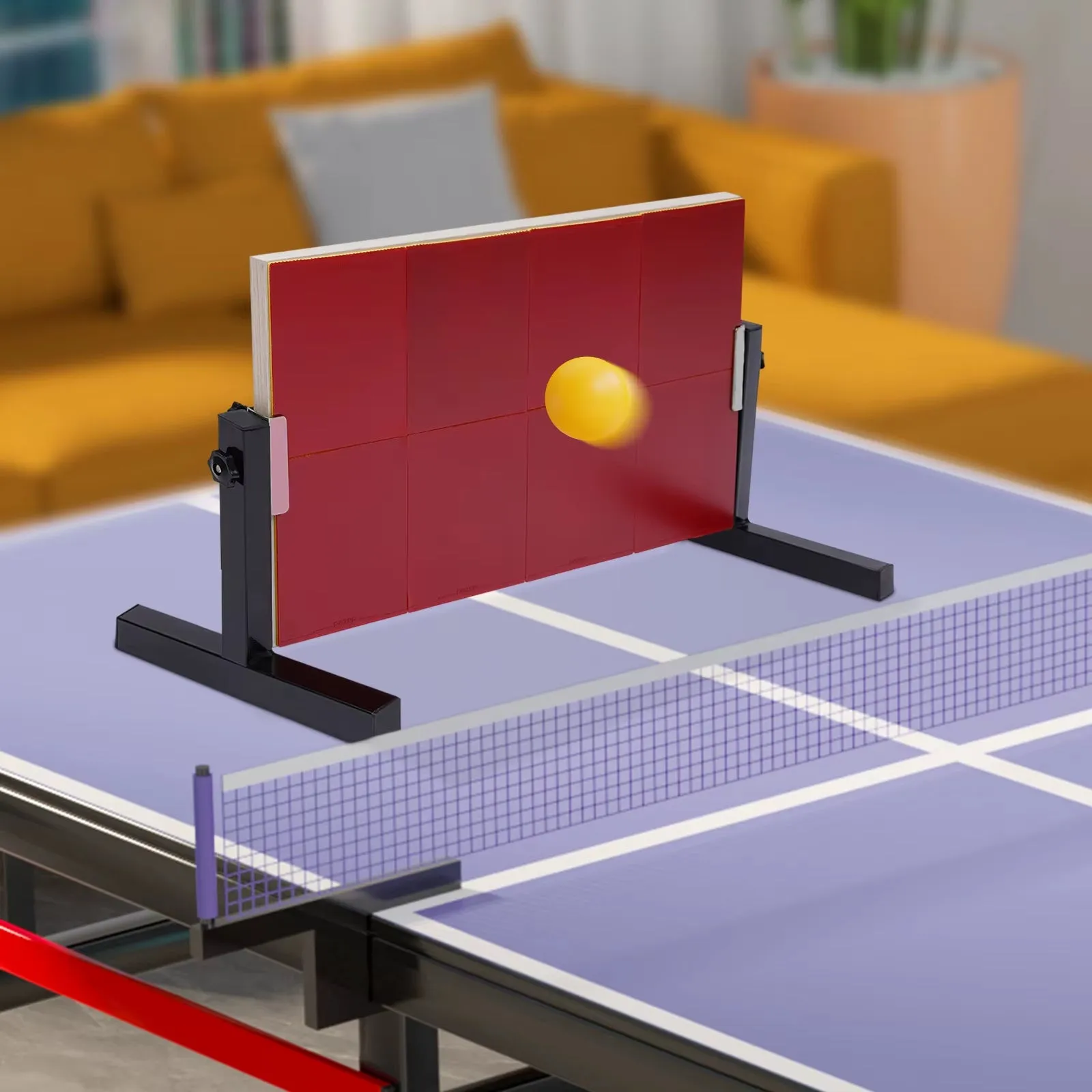 ElitePing Table Tennis Rebound Board with 8 Red Rubbers