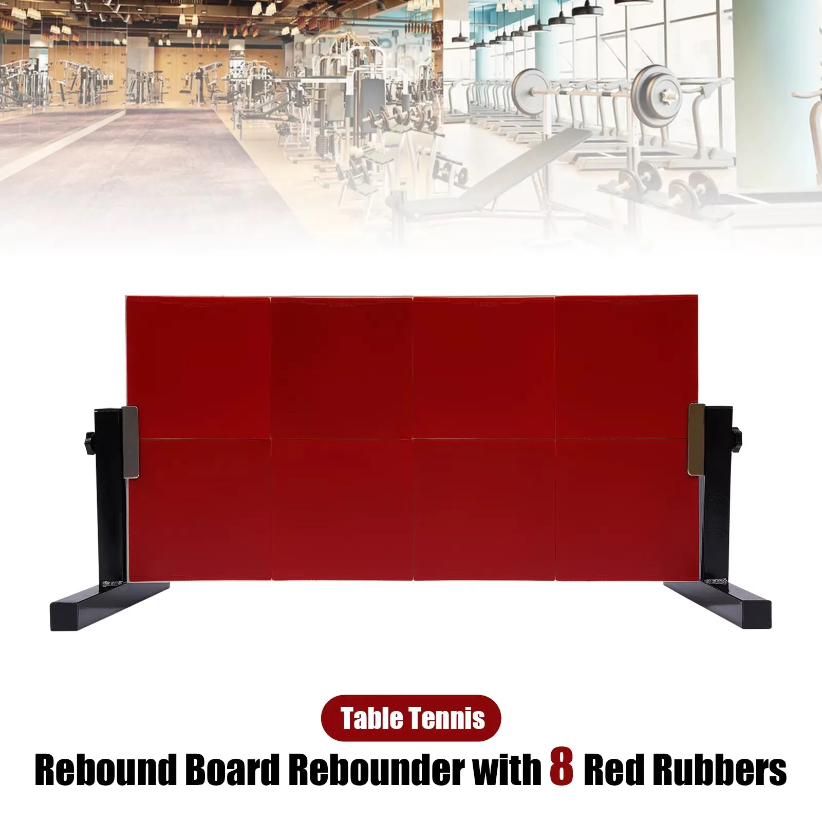 ElitePing Table Tennis Rebound Board with 8 Red Rubbers