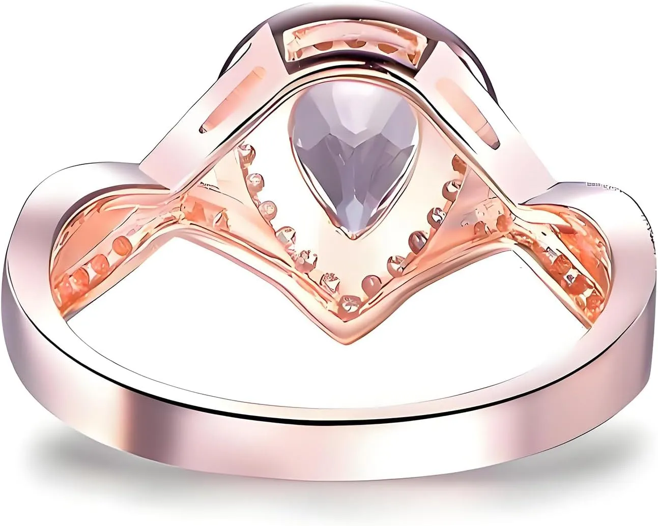 Engagement Ring for Women, 10K 14K 18K Solid Gold Moissanite Halo Infinity Wedding Ring Bride Band Engraved Name Jewelry Gift for Anniversary 1-3 Carat Center postwar consideration approach Pear Cut Natural Morganite 