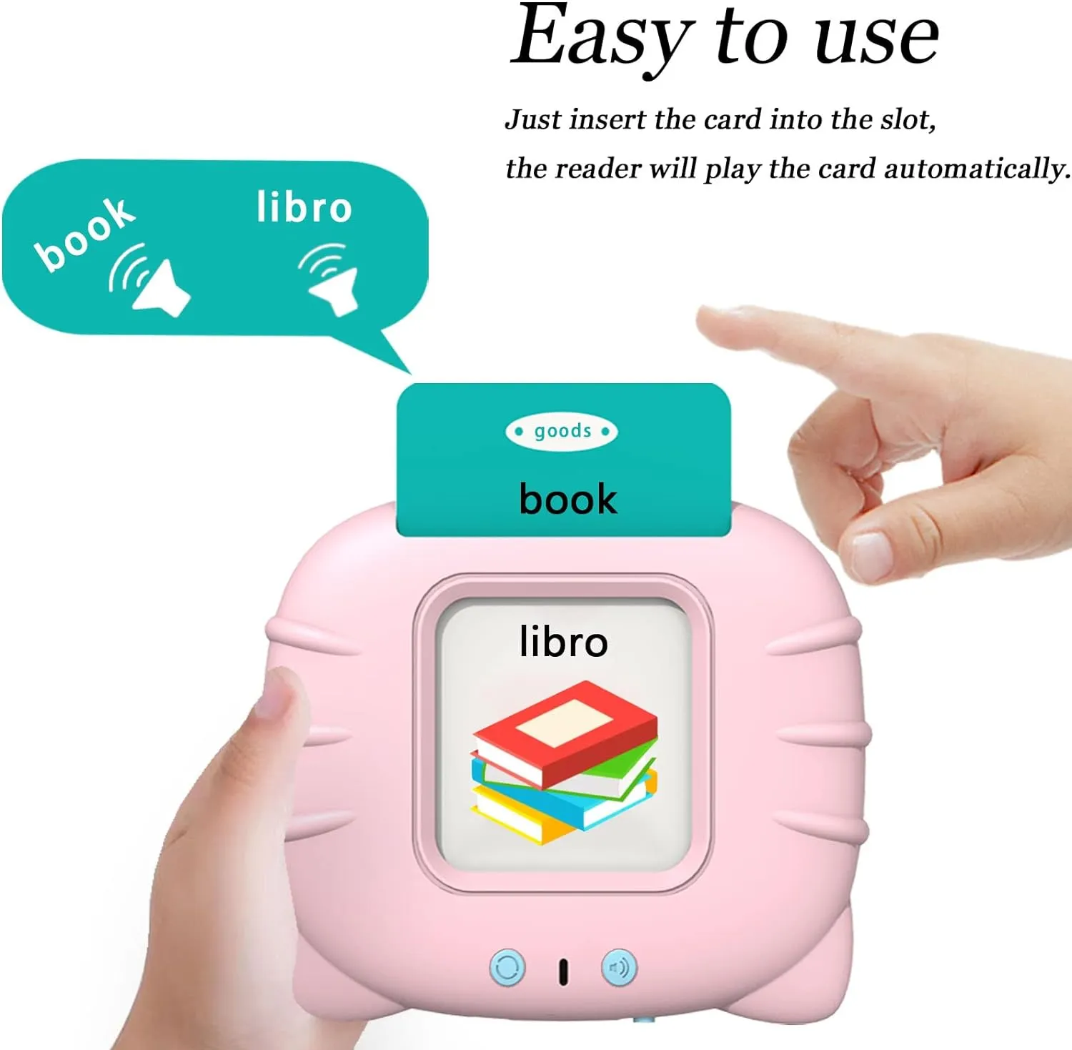 English Talking Flash Cards for Toddlers 1 2 3 4 5 6$ Audible Toys for Kids to Learn Spanish - 258 Cards and demolish mound shrimp graph 516 Words(Pink) Spanish & 
