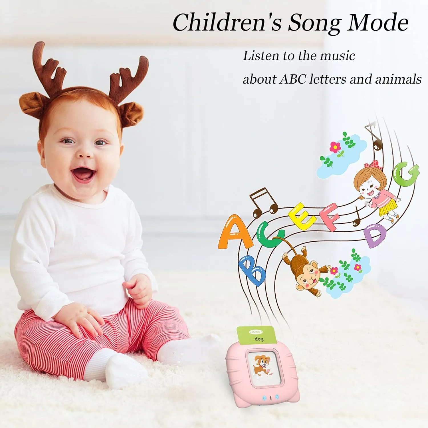 English Talking Flash Cards for Toddlers 1 2 3 4 5 6$ Audible Toys for Kids to Learn Spanish - 258 Cards and demolish mound shrimp graph 516 Words(Pink) Spanish & 