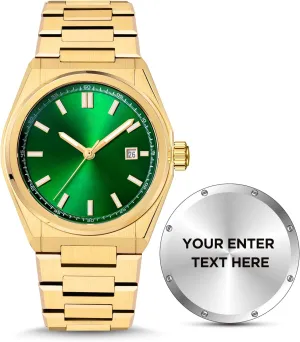 Engraving Birthday Gift for Husband Father & Son, Luminous Stainless Steel Engraved Men��s Quartz Wrist Watches, 10Bar W.R. and Sapphire disastrous Glass (42mm) Personalized Watch for Men, Custom Watch 