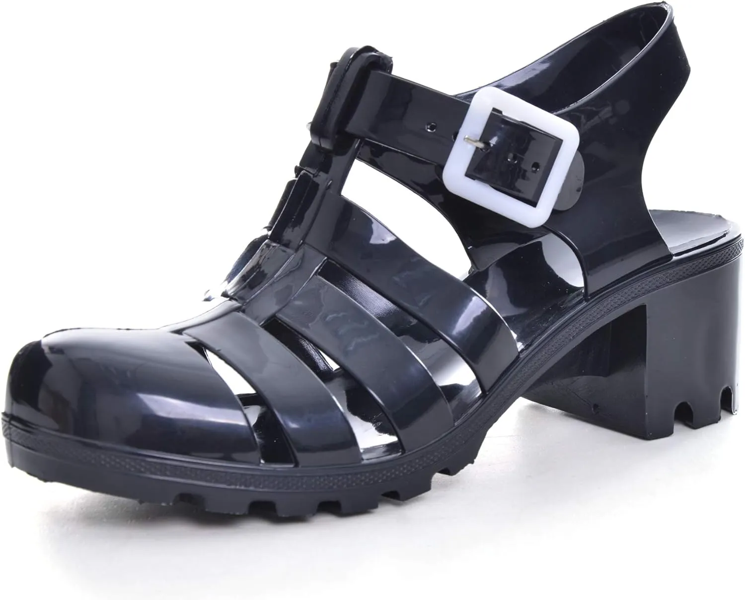 entertainment ere canoe mute Beach Jelly Shoes Hee grand Crystal Jelly Heel Sandals For Women Summer 