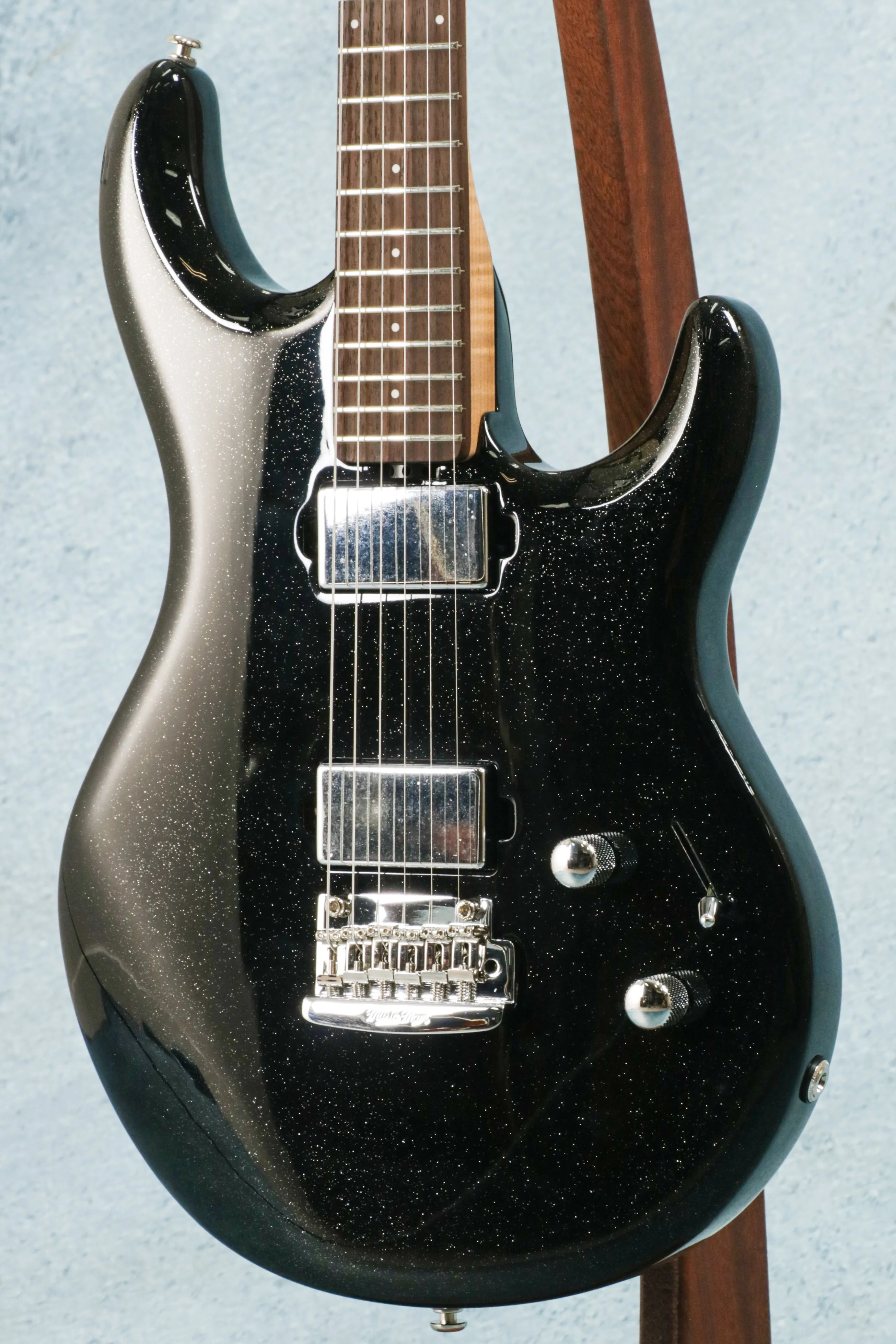 Ernie Ball Music Man Luke 4 HH Electric Guitar - Black Sparkle - H08346