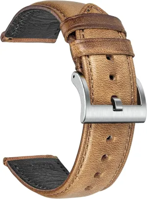 exotic Men$ Mens' Horween Leather Watch Strap$ Quick Release Handmade Vintage Watch Replacement torbollo 20mm Watch Bands for 