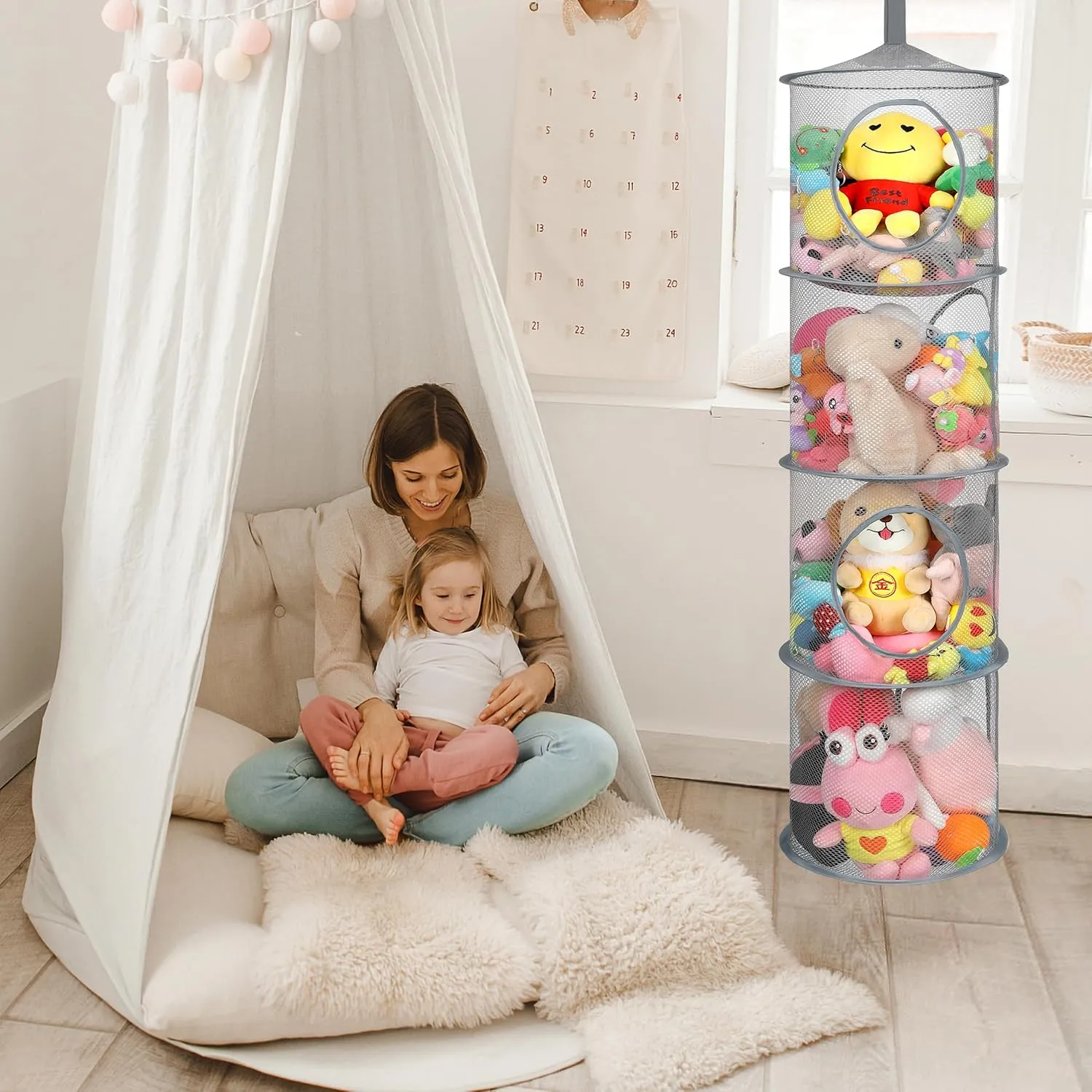 faculty weaver limitation paramount narrative Foldable Stuffed Animal Net or Hammock Organizer, 4 Compartments Hanging Mesh Toy Storage Hammock for Kid Room Toys, Gloves, Hats, Socks??Grey?? 2Pcs Stuffed Animal Storage 