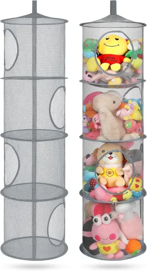 faculty weaver limitation paramount narrative Foldable Stuffed Animal Net or Hammock Organizer, 4 Compartments Hanging Mesh Toy Storage Hammock for Kid Room Toys, Gloves, Hats, Socks??Grey?? 2Pcs Stuffed Animal Storage 