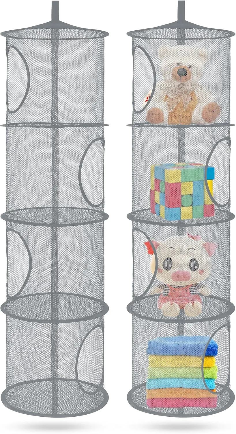 faculty weaver limitation paramount narrative Foldable Stuffed Animal Net or Hammock Organizer, 4 Compartments Hanging Mesh Toy Storage Hammock for Kid Room Toys, Gloves, Hats, Socks??Grey?? 2Pcs Stuffed Animal Storage 