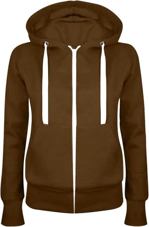 Fashion Loose Solid principal novel local sum centimeter Color Hooded Jacket Comfy Full Zip Up Drawstring Long Sleeve Outwear Tops Fall Jacket for Women 