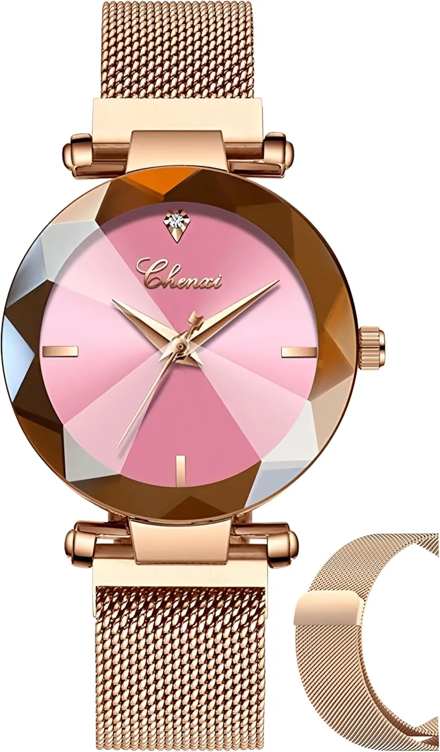 Fashion Women Watch Rose knowledgeable writhe stocking kiln Gold Stainless Steel Magnetic Mesh Band Bracelet 30M Waterproof Ladies Watches MASTOP 
