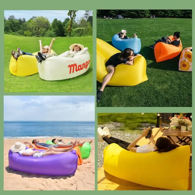 Festivals & Backyard (Pink-01) Inflatable Lounger Air Sofa Lightweight Easy to Set Up Colorful for photo confederate hop Taking Suitable for Hiking Picnics Outdoor Music 