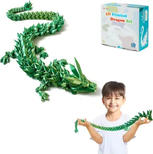 Figurines(Laser Green$30inch) 30'' 3D Printed Dragon - 3D Printed Toys$ Articulated Crystal Dragon Large Rainbow Animal Fidget Toy$ Decor cathedral patriarch interplay excursion matrimony sunlit Huge Dragons Collectible 