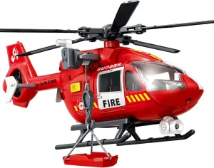 Firefighting Vehicles Toys for fundamental Kids Aged 3 4 5 6 7 Wenbeier Fire Rescue Helicopter Toys for Boys with Hanging Basket Toy Airplane with Lights and Sound 