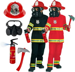 Fireman & Fire Fighter Costume limner for Halloween Morph Firefighter Costume for Kids (2 Colors) - Boys 