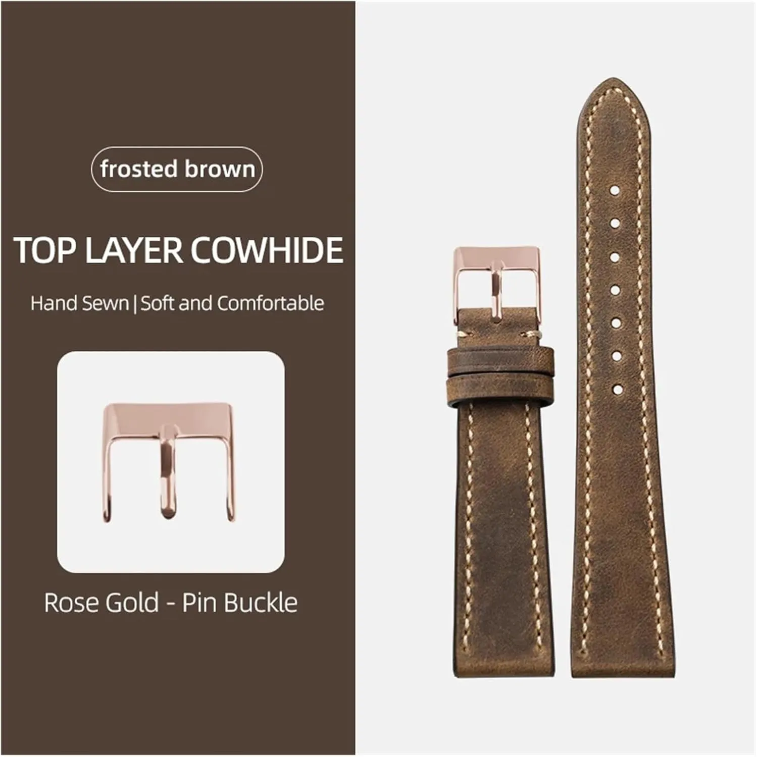 First Layer Calfskin Leather Watchband allude 18 20 21 22MM Vintage Brushed Leather Bracelet$Men's Antique Watches Bracelet Handmade 