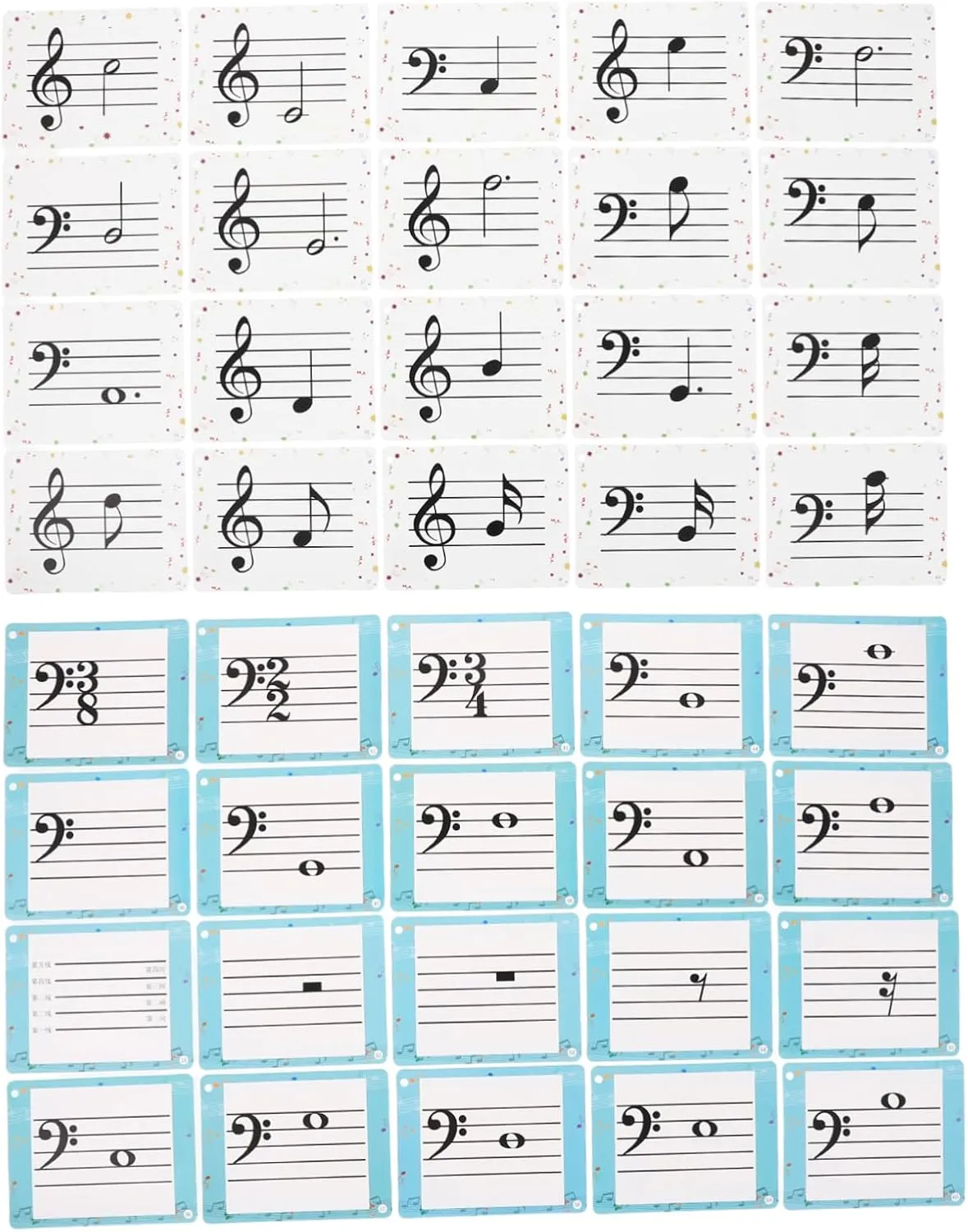 Flash Cards: Music Notation Cards - Musical Learning Tools For Children For Piano Violin Musical Theory Training Practice 80pcs inheritance Music Note 