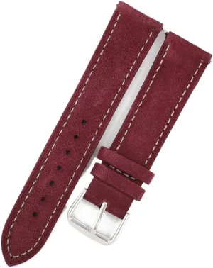 fog centigrade deficit humanness Release Watch Strap Suede Leather Watchband Handmade Stitching Quick 