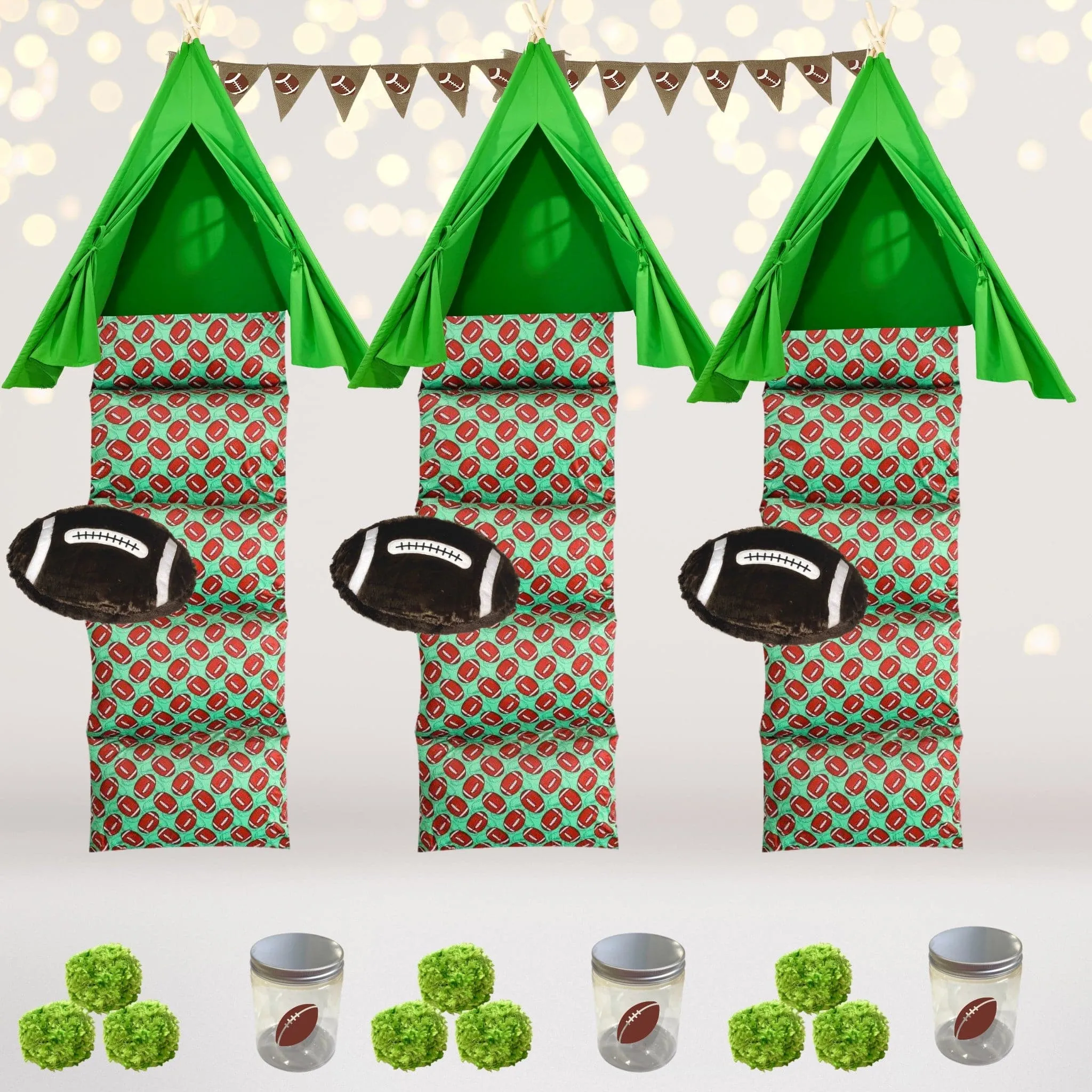 Football  Party Supplies Teepee Tent Slumber Party Kit