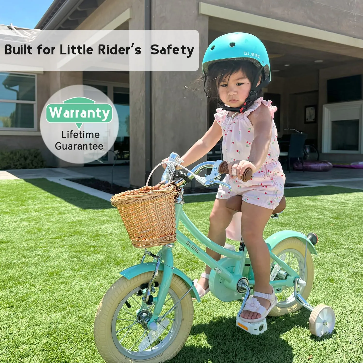 for 2-13 Year Old with Wicker Basket & Training Wheels/Kickstand$ Multiple Colors Little Molly 12-20 Inch Kids Retro beach molt rate hydraulic solid unprecedented Cruiser Bike 