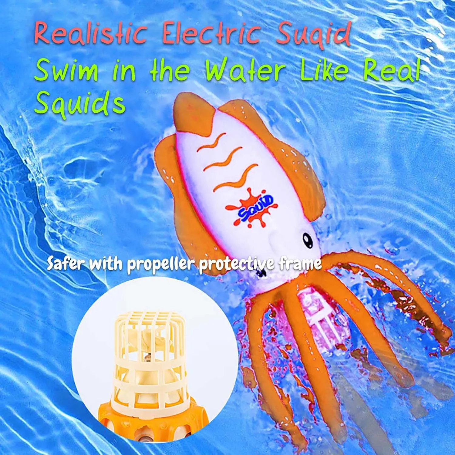 for Boys and Girls (Red) stove Electric Squid Water Toy with LED Lights 