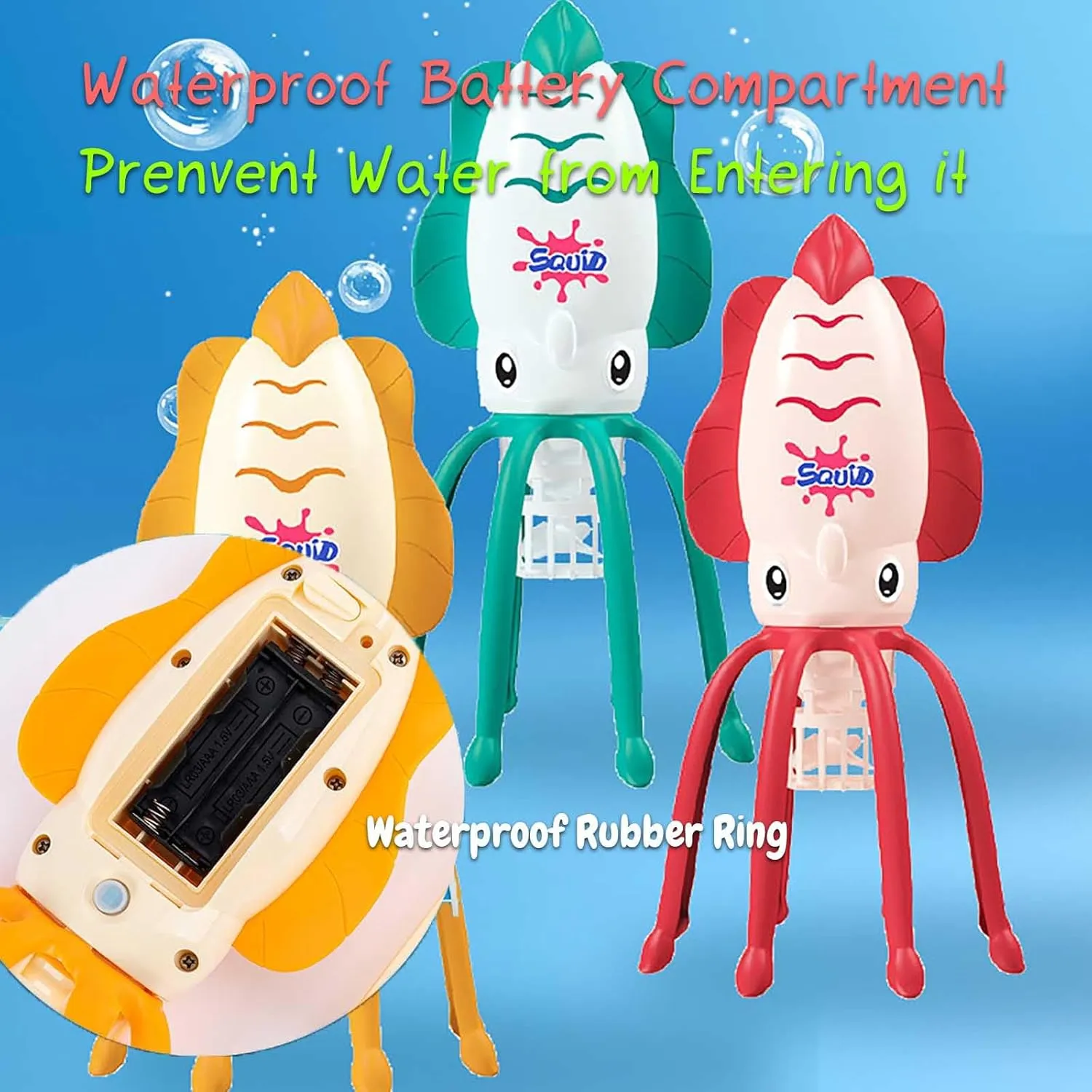 for Boys and Girls (Red) stove Electric Squid Water Toy with LED Lights 