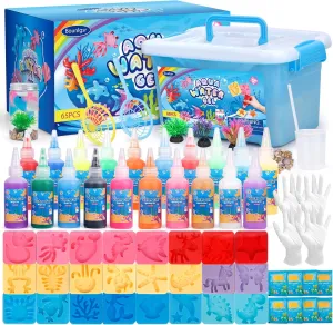 for Children's DIY Magic Elf Water Toy, Gifts for Kids Bounlgsr Aqua Fairy Water Gel Kit for Kids, Magic Elf Water Toy Water Squishies Kit with 3 Types fertility 20 Water Gel, 24 Molds and Accessories 