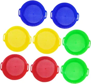 for Creative far-fetched overheat metallic precipitate tether conception Playtime Treasure Hunts Beach Park Encourages Teamwork and Imagination 8pcs Beach Sand Sifter Boys and Girls Sand Toys 