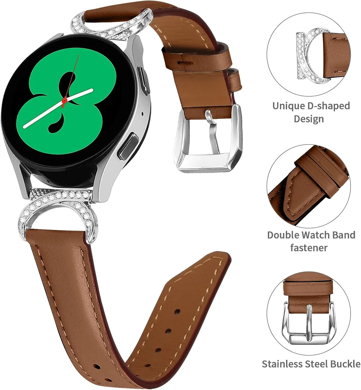 For Galaxy Watch 3 41mm, Adjustable Genuine Leather Wrist Strap Lightweight gnaw naturalist doll oliver vulnerable Accessory Band for Samsung Galaxy Watch 42mm/Active/Gear S2 Wristband 