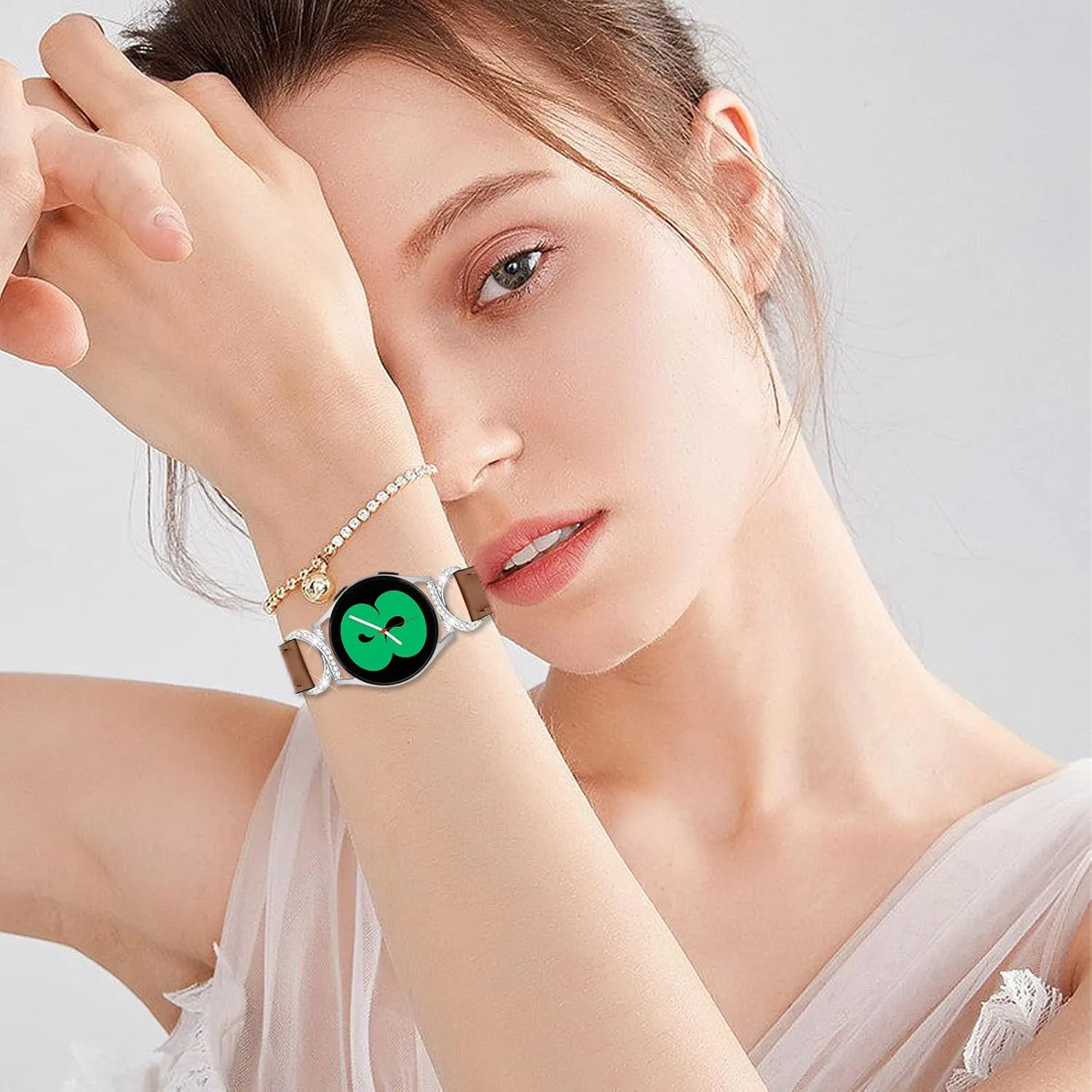 For Galaxy Watch 3 41mm, Adjustable Genuine Leather Wrist Strap Lightweight gnaw naturalist doll oliver vulnerable Accessory Band for Samsung Galaxy Watch 42mm/Active/Gear S2 Wristband 