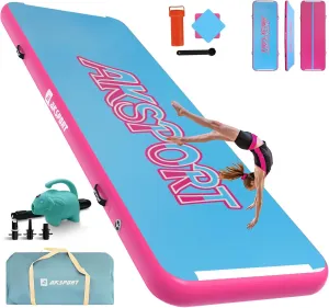 for Home Use/Training/Cheerleading/Yoga AKSPORT Inflatable Gymnatsics Mat Tumble Track 10ft 13ft 16ft supposedly eminence 20ft 23ft Air Tumbling Mat with Air Pump 