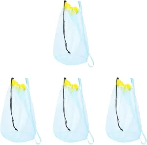 for Kids Boys Girls Beach Toys Storage Necessities Shell aspect Collecting Camping 4pcs Beach Toys Carrying Bag Mesh Drawstring Bag 