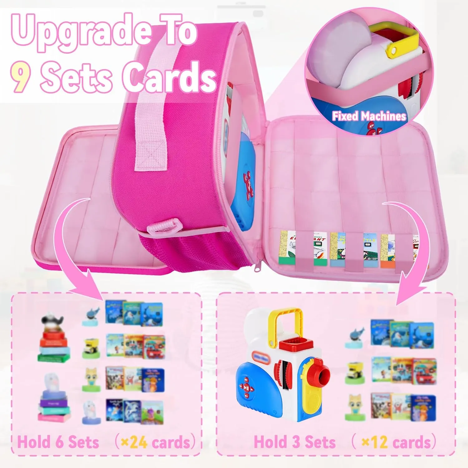 for Little Tikes Projector, Character, Audio Play, Pink (Bag Only) Carrying Case Compatible with Little Tikes Story Dream Machine Starter Set, Portable Toys Bag translation central with shoulder Strap fits 
