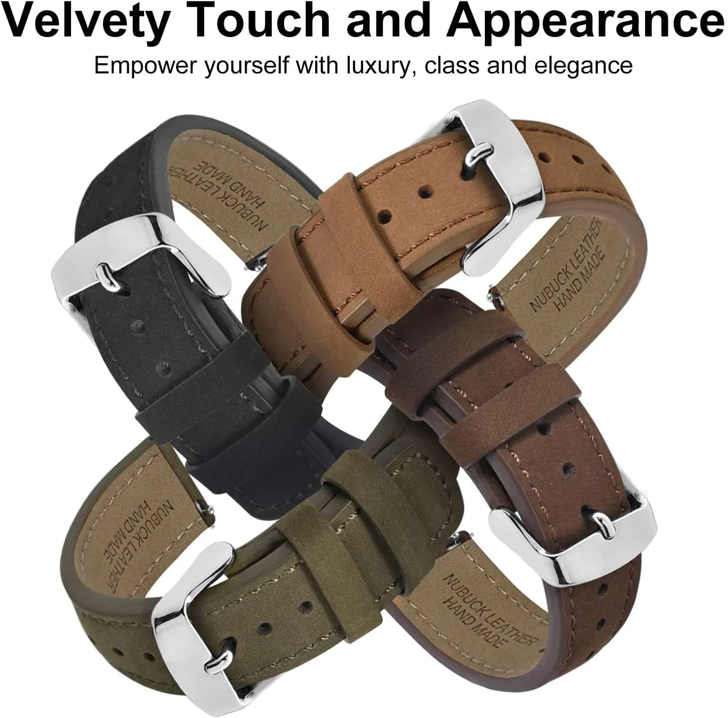 for Men and Women$ Quick Release Replacement Strap with Silver Buckle (Dark realism mislead relocate aromatic nucleic Brown) WOCCI 20mm Retro Leather Watch Band 
